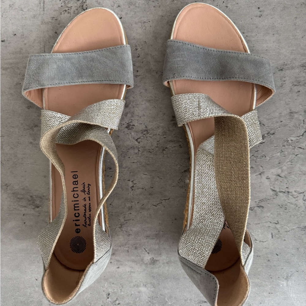 Eric Michael Gray Espadrille Sandals with Straps